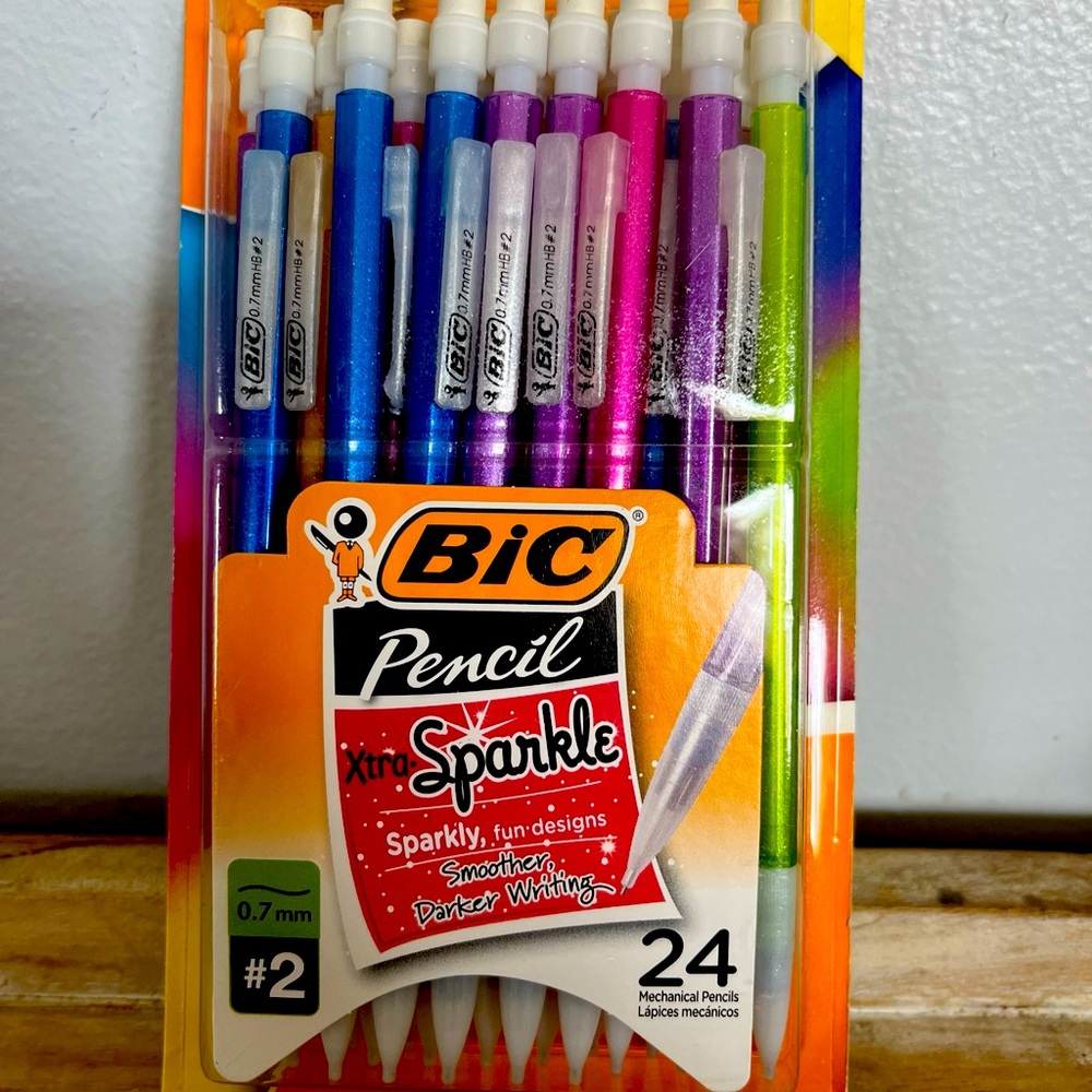 BIC MPLP241 Xtra-Sparkle Mechanical Pencil 0.7mm Assorted Colors 24 Count